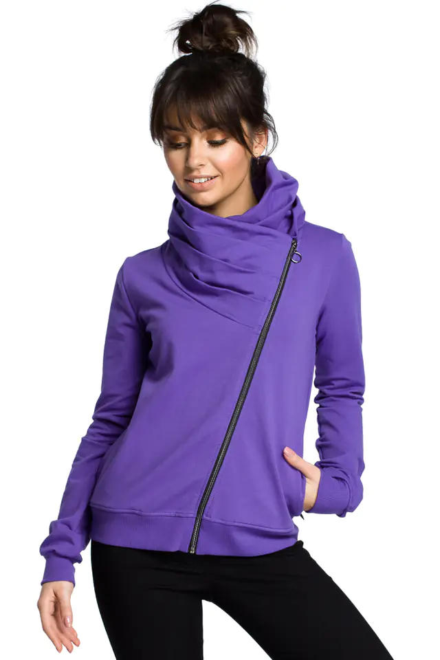 ⁨B071 Sweatshirt with zipper purple (Color: purple, size M (38))⁩ at Wasserman.eu