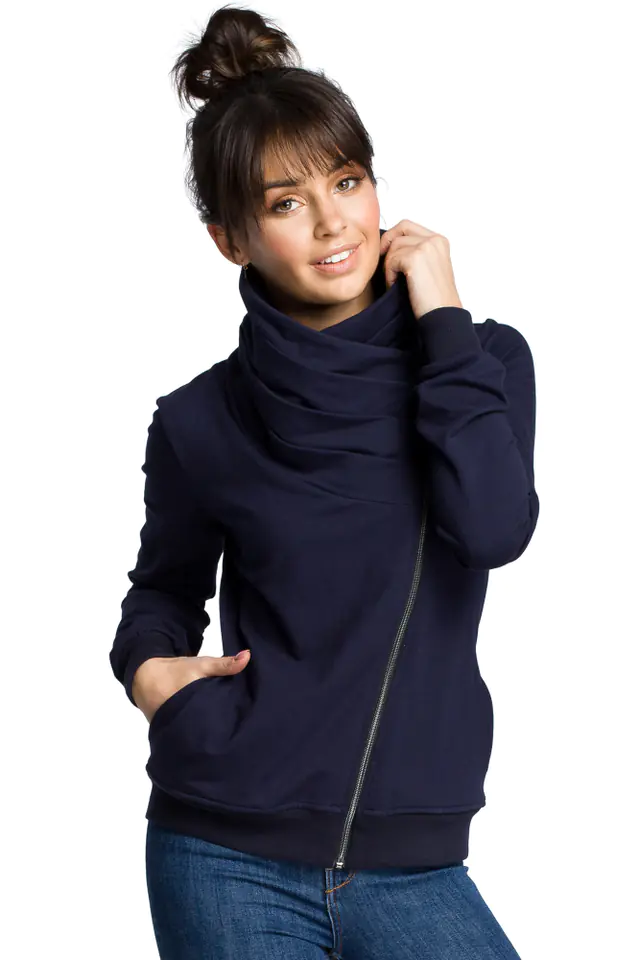 ⁨B071 Sweatshirt with a zipper navy blue (Navy blue, size S (36))⁩ at Wasserman.eu