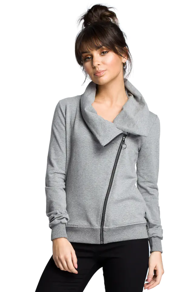 ⁨B071 Sweatshirt with a zipper grey (Colour grey, Size S (36))⁩ at Wasserman.eu