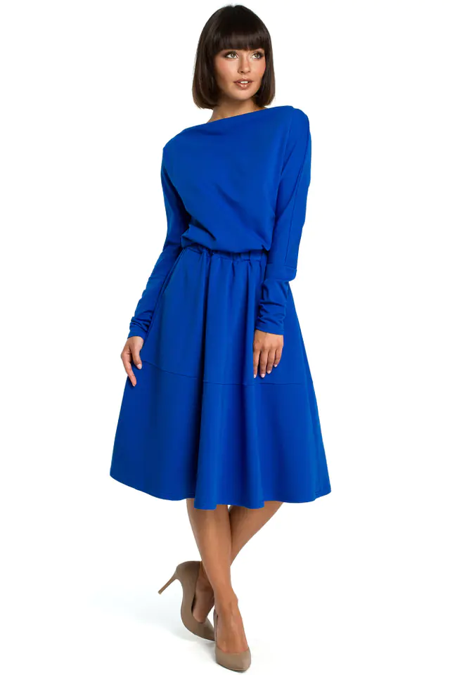 ⁨B087 Flared dress - cornflower (Blue color, size M (38))⁩ at Wasserman.eu