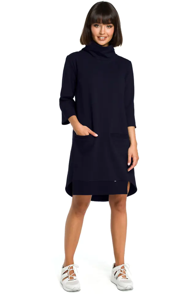 ⁨B089 Dress with turtleneck - navy blue (Navy blue, size M (38))⁩ at Wasserman.eu