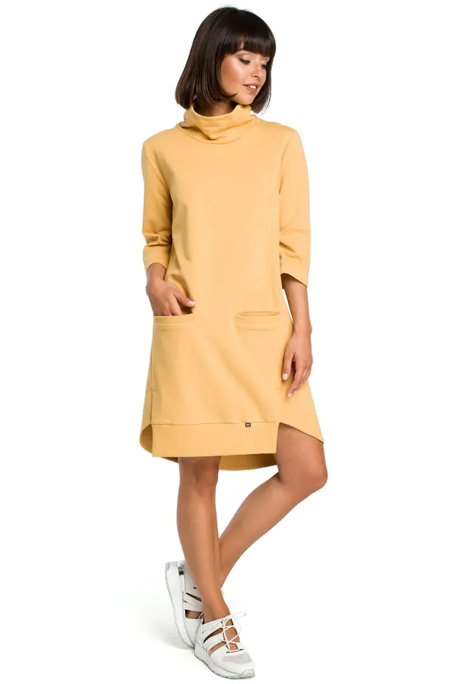 ⁨B089 Turtleneck dress - yellow (Yellow color, size L (40))⁩ at Wasserman.eu