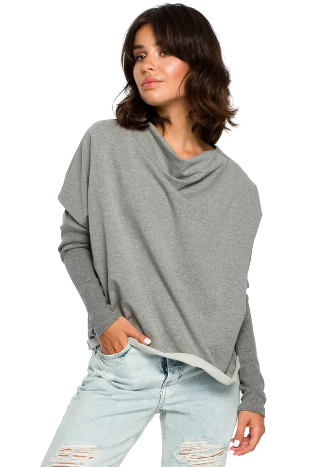 ⁨B094 Back neckline sweatshirt - grey (Grey colour, Size L/XL)⁩ at Wasserman.eu