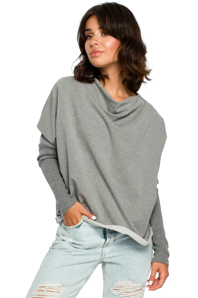 ⁨B094 Back neckline sweatshirt - grey (Grey colour, Size S/M)⁩ at Wasserman.eu