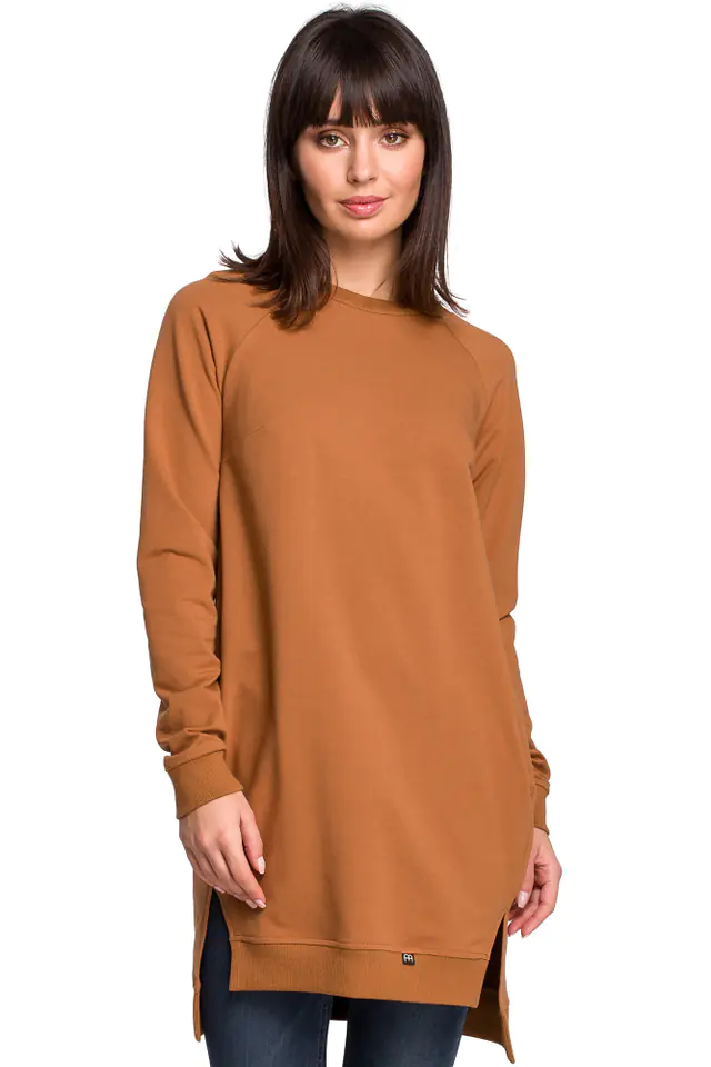 ⁨B101 Sweatshirt - tunic with side slits - caramel (Colour caramel, Size S (36))⁩ at Wasserman.eu