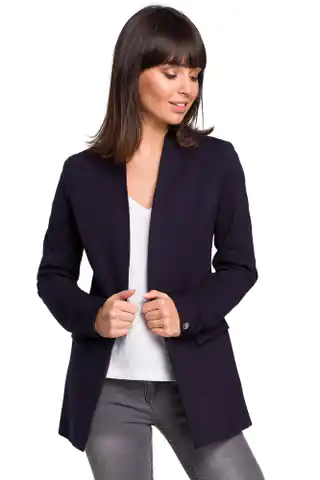 ⁨B102 Knitted jacket without clasp - navy blue (Navy blue, size L (40))⁩ at Wasserman.eu