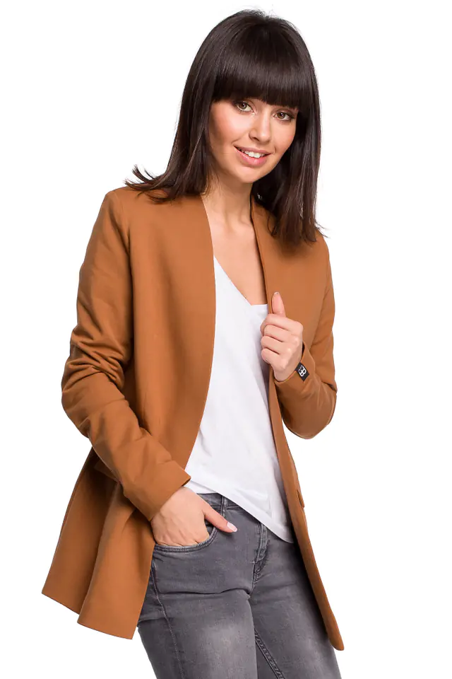 ⁨B102 Knitted jacket without clasp - caramel (Colour caramel, Size M (38))⁩ at Wasserman.eu