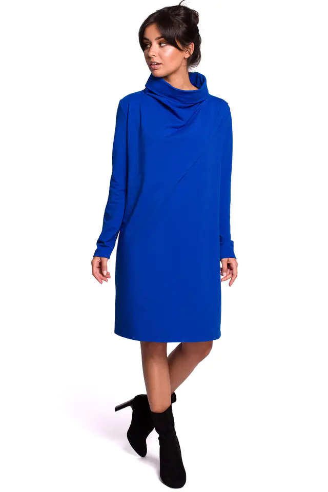 ⁨B132 Dress with high collar - cornflower (Color: blue, size S (36))⁩ at Wasserman.eu