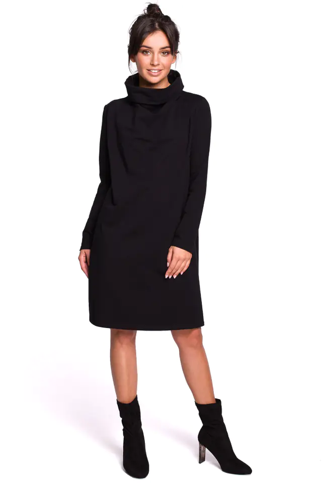 ⁨B132 Dress with high collar - black (Color: black, Size S (36))⁩ at Wasserman.eu