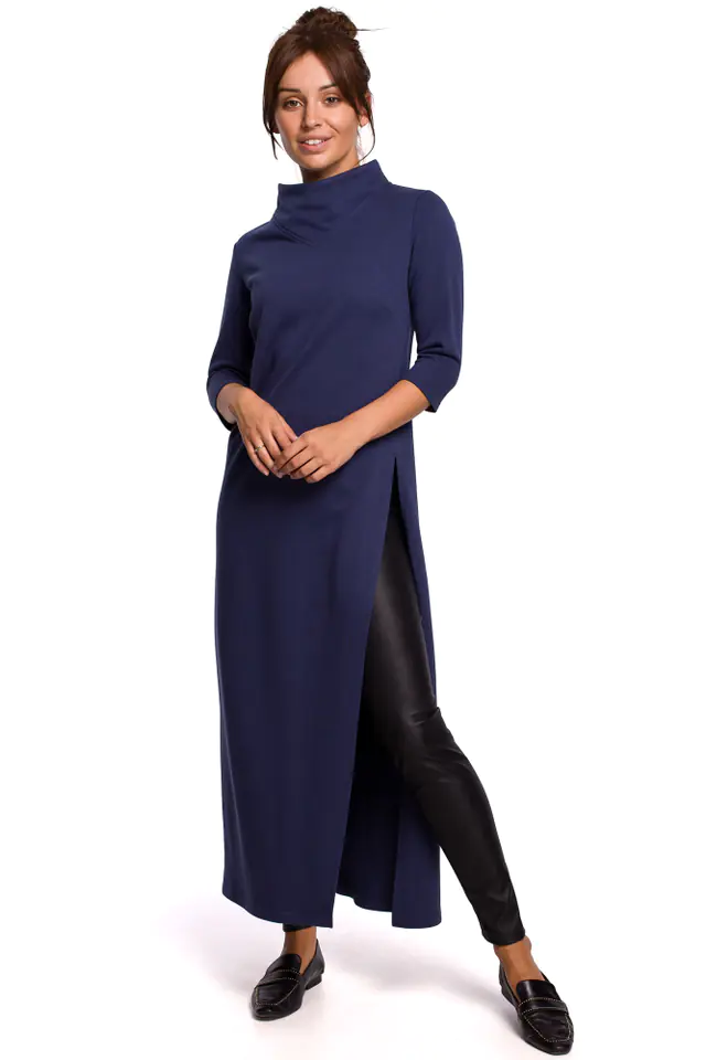 ⁨B163 Long tunic with slit - blue (Colour blue, Size XXL (44))⁩ at Wasserman.eu