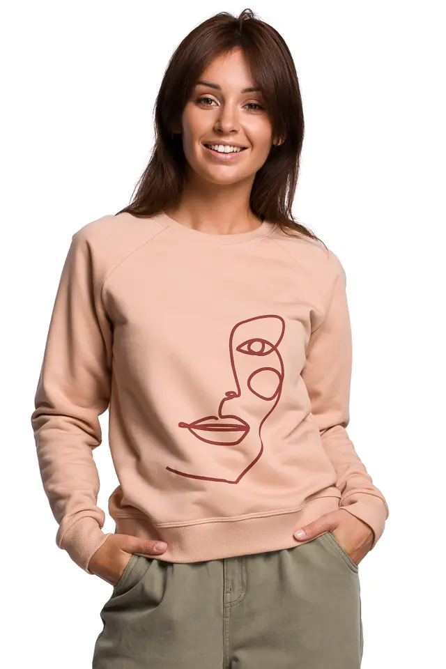 ⁨B167 Printed sweatshirt - beige (Beige, size S (36))⁩ at Wasserman.eu