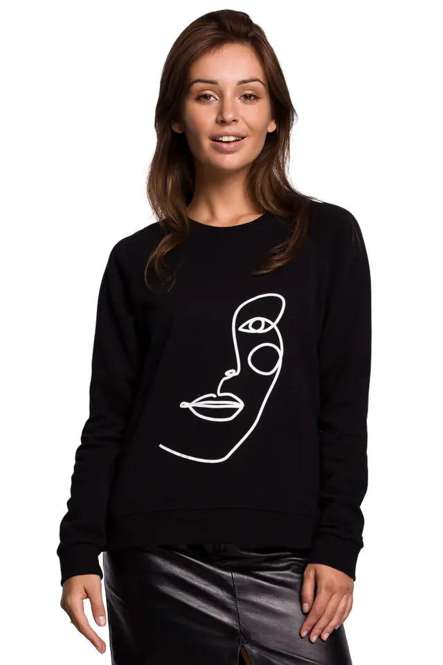 ⁨B167 Sweatshirt with print - black (Black, Size S (36))⁩ at Wasserman.eu