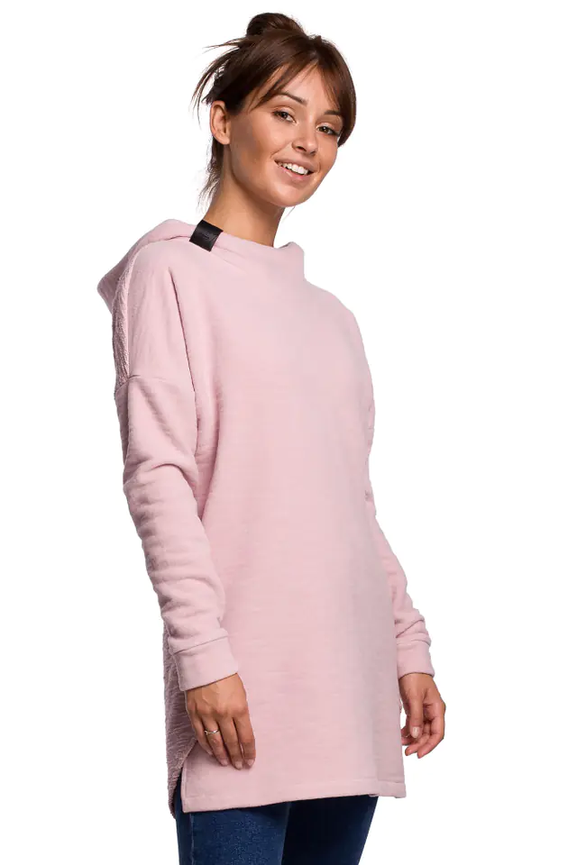 ⁨B176 Sweatshirt with rounded bottom and hood - powder (Powder pink, Size 2XL/3XL)⁩ at Wasserman.eu