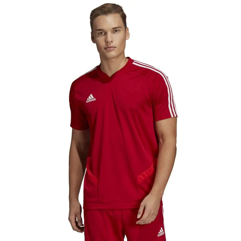 ⁨Koszulka piłkarska adidas Tiro 19 JSY M (kolor Czerwony, rozmiar S)⁩ w sklepie Wasserman.eu