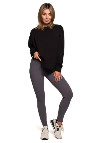 ⁨B213 Ribbed knitted leggings - anthracite (Graphite colour, size S (36))⁩ at Wasserman.eu