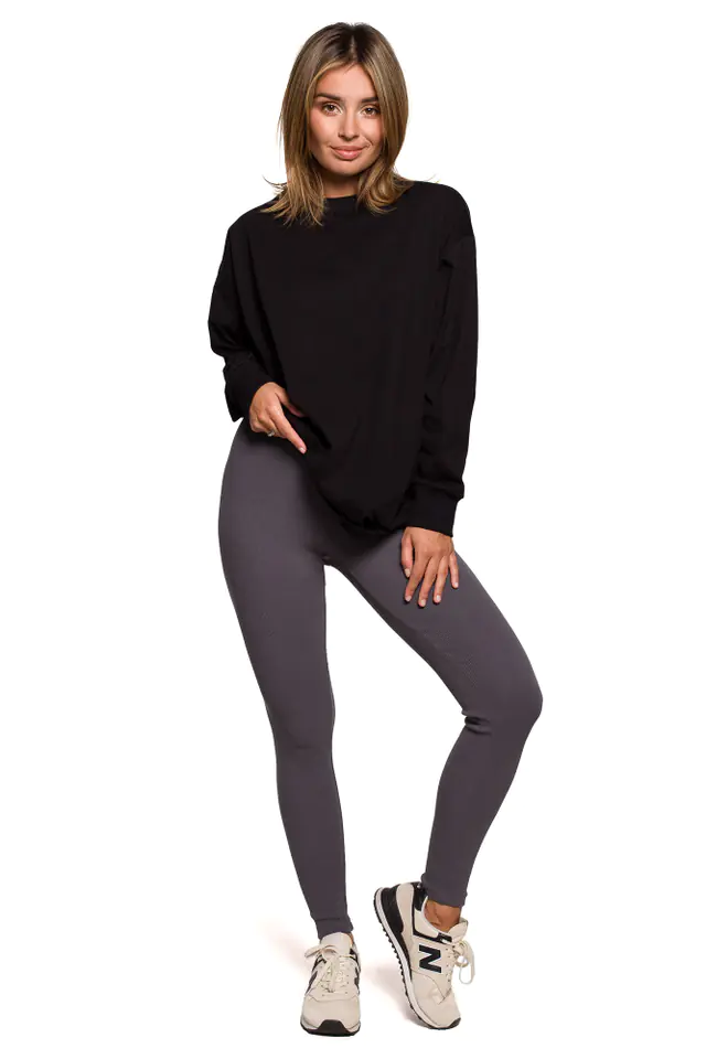 ⁨B213 Ribbed knitted leggings - anthracite (Graphite colour, size S (36))⁩ at Wasserman.eu