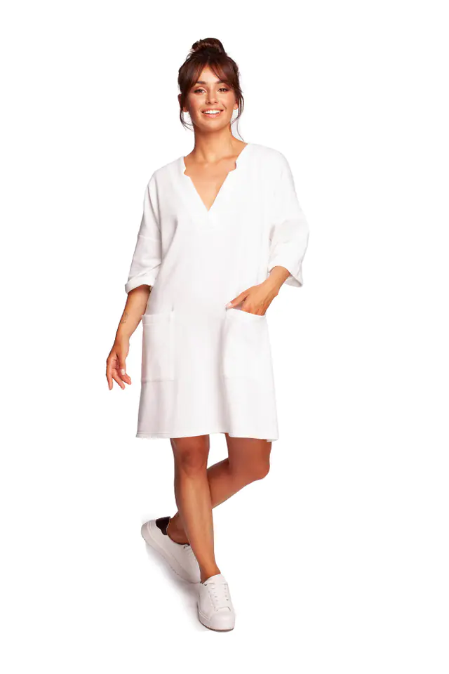 ⁨B233 Tunic with deep neckline and pockets - ecru (Colour ecru, size 2XL/3XL)⁩ at Wasserman.eu