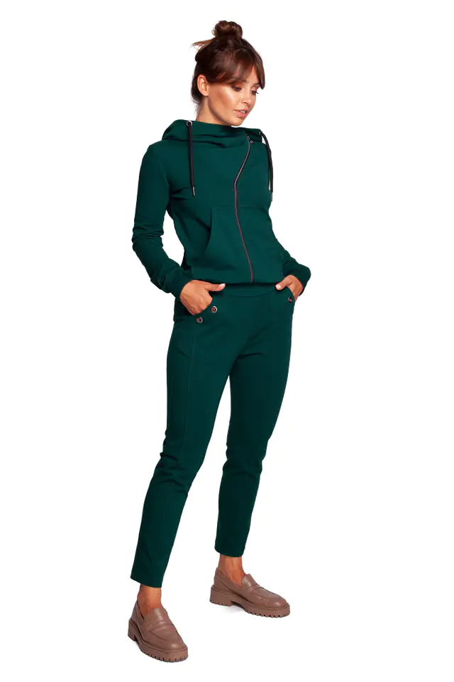 ⁨B243 Trousers with stitching on the legs - dark green (Green, Size L (40))⁩ at Wasserman.eu