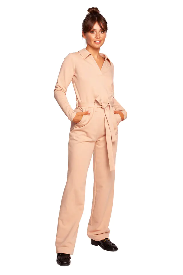 ⁨B248 Overalls with collar and belt - beige (Beige, size S (36))⁩ at Wasserman.eu