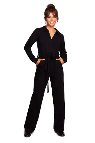 ⁨B248 Overalls with collar and belt - black (Colour black, Size M (38))⁩ at Wasserman.eu