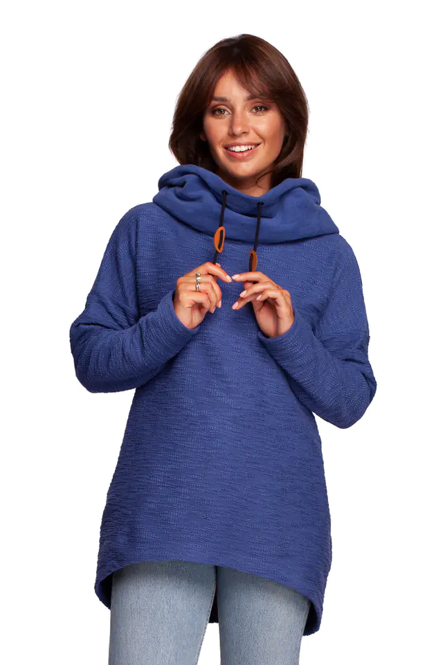 ⁨B249 Sweatshirt with chimney and hood - indigo (Blue, Size S (36))⁩ at Wasserman.eu