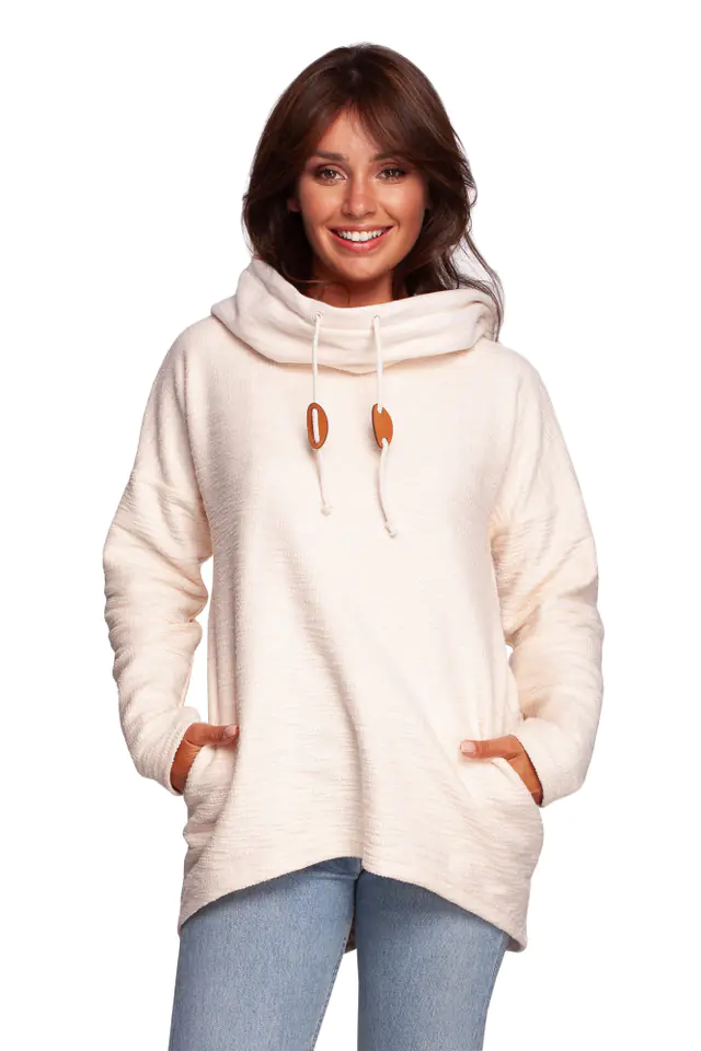 ⁨B249 Sweatshirt with chimney and hood - vanilla (Colour ecru, Size S (36))⁩ at Wasserman.eu