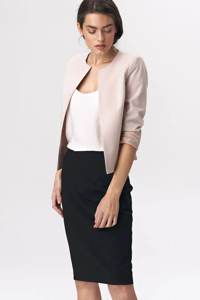 ⁨Short straight jacket - beige - Z33 (Beige, size S (36))⁩ at Wasserman.eu