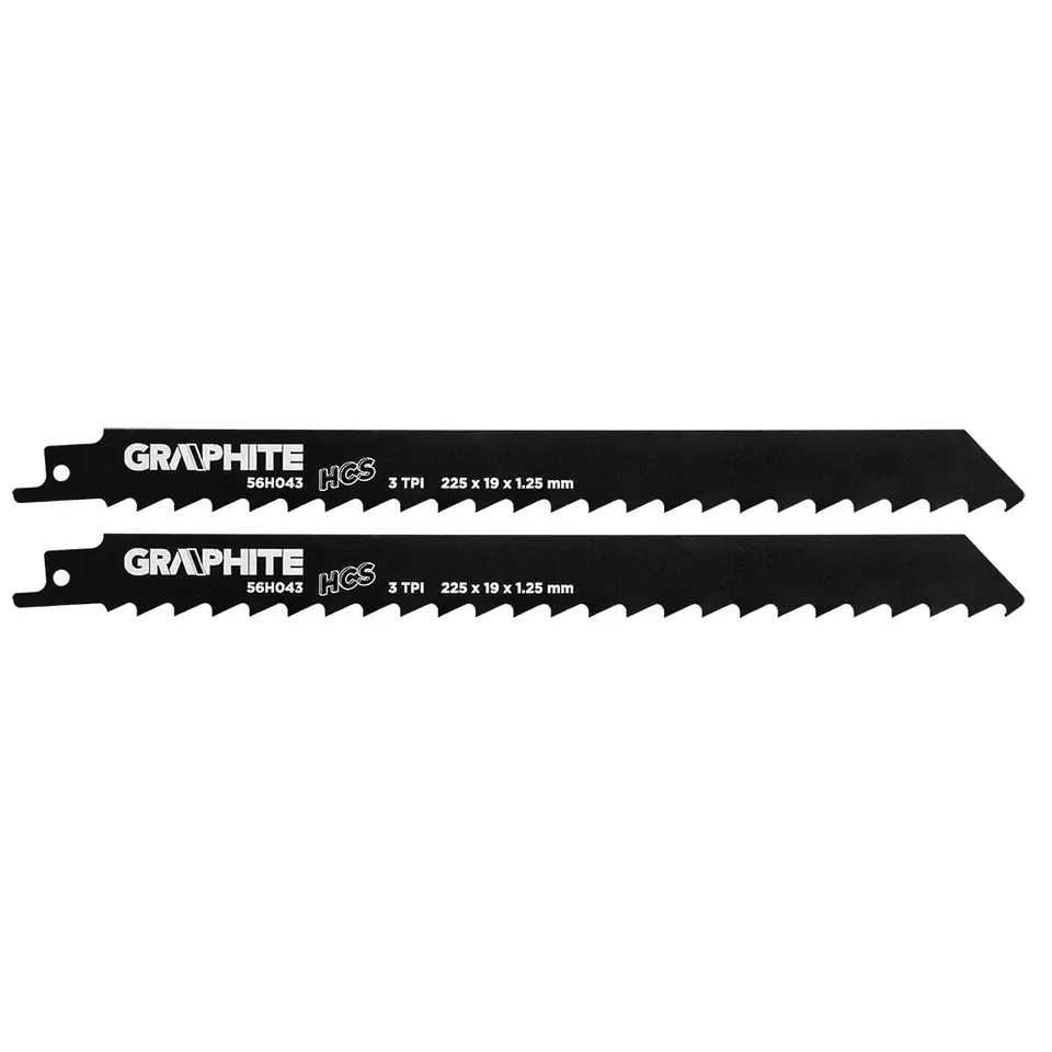 ⁨Saw blade for sabre saw, HCS, 225 x 19 x 1.25 mm, 3TPI, set. 2 pcs.⁩ at Wasserman.eu