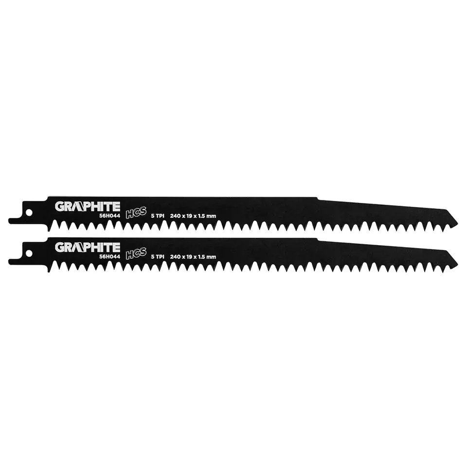 ⁨Saw blade for saber saw, HCS, 240 x 19 x 1.5 mm, 5TPI, set. 2 pcs.⁩ at Wasserman.eu