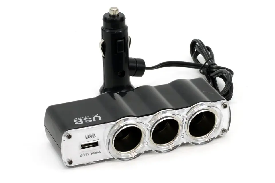 ⁨01031 Splitter, SOC4 lighter splitter, 3+1 USB⁩ at Wasserman.eu