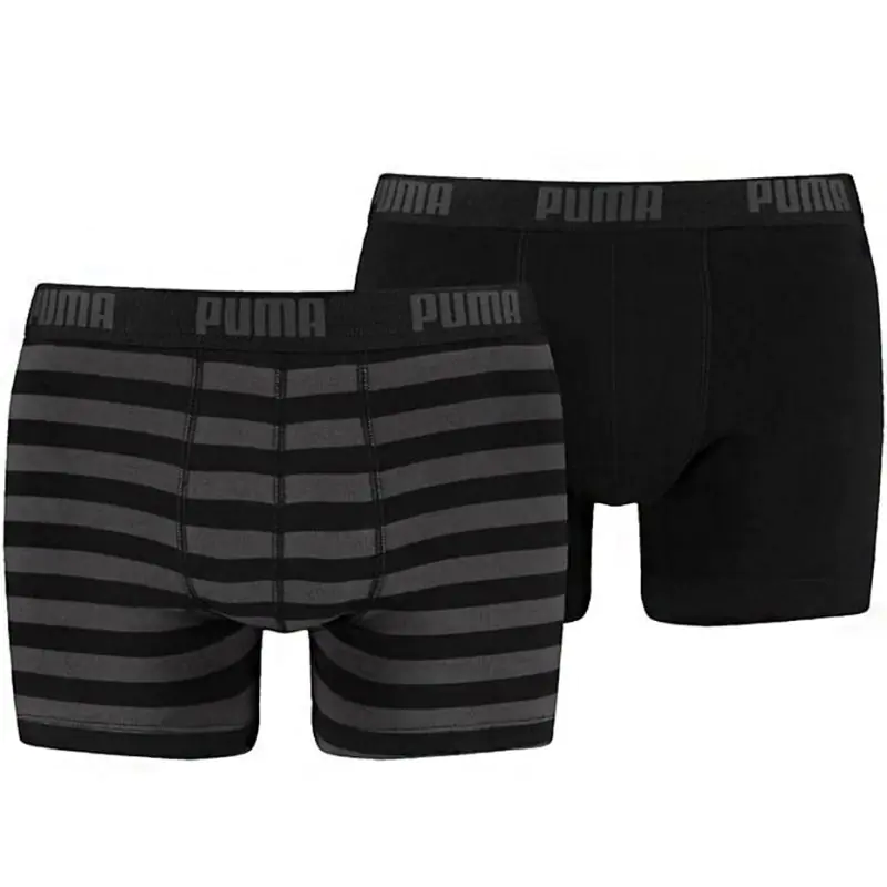 ⁨Bokserki Puma Stripe M 1515 Boxer 2P 591015001 (kolor Czarny, rozmiar S)⁩ w sklepie Wasserman.eu