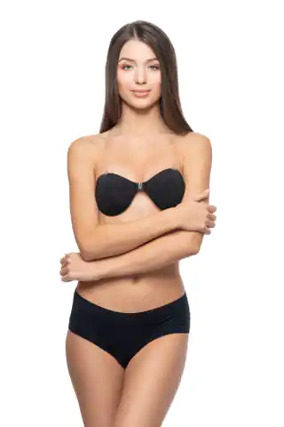 ⁨Self supporting bra with straps BYD001 black (Multicolour, Size C)⁩ at Wasserman.eu