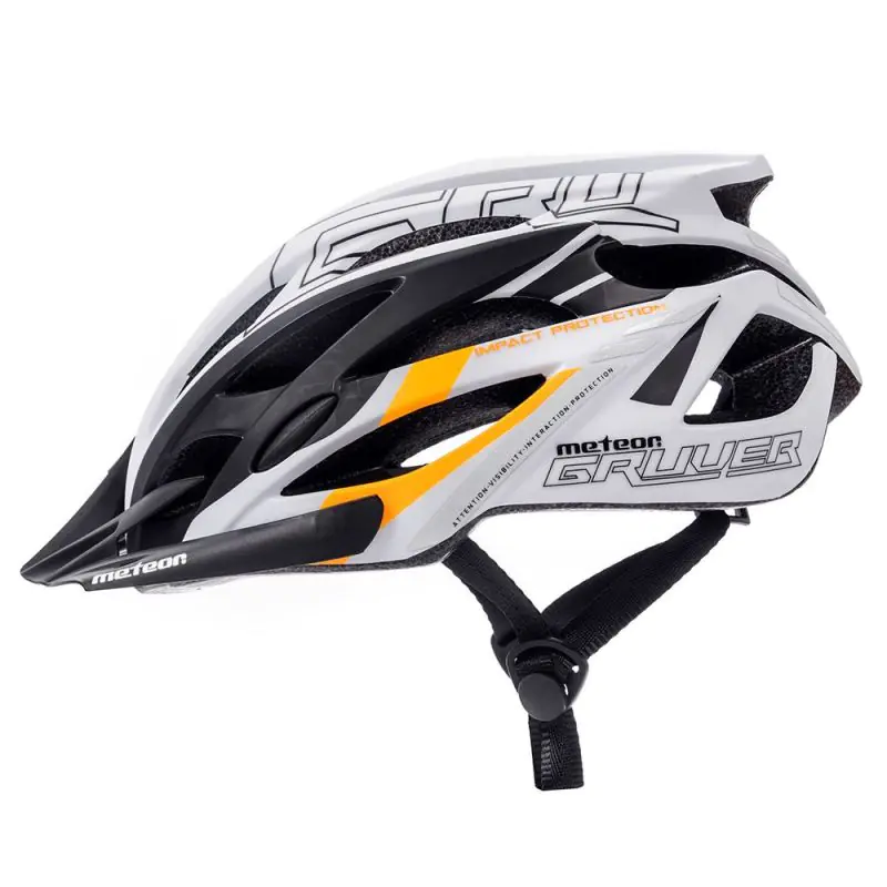 ⁨Kask rowerowy Meteor Gruver 24750 (kolor Biały. Czarny. Pomarańczowy)⁩ w sklepie Wasserman.eu