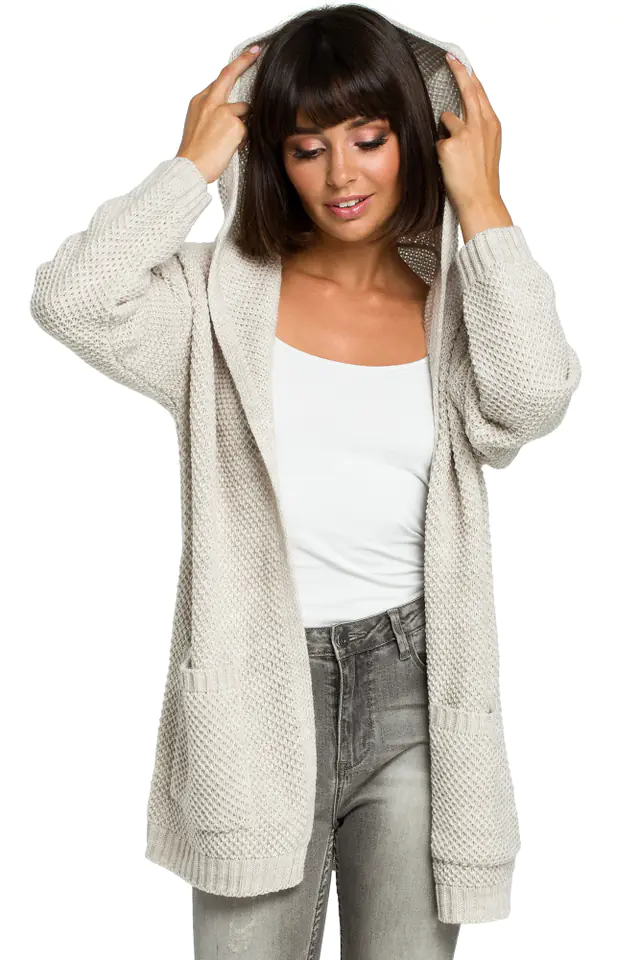 ⁨BK002 Hood cardigan - beige (beige, universal size)⁩ at Wasserman.eu