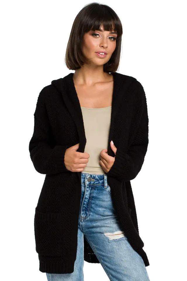 ⁨BK002 Hood cardigan - black (Color: black, universal size)⁩ at Wasserman.eu