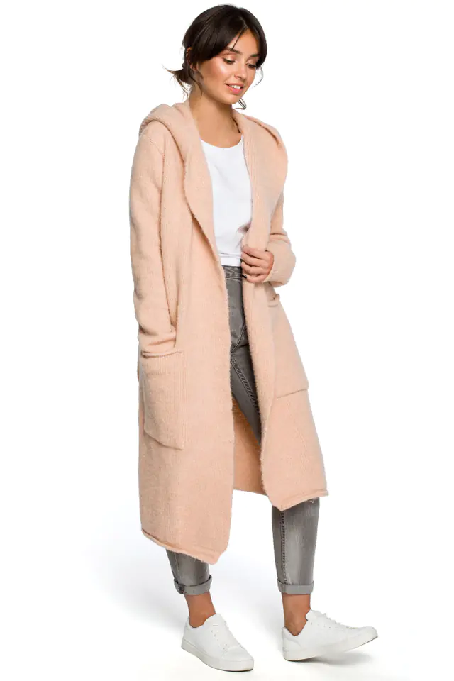 ⁨BK016 Cardigan with hood and pockets - pale pink (Light pink, size S-L)⁩ at Wasserman.eu