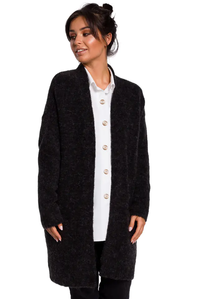 ⁨BK034 Smooth cardigan with pockets - graphite (Graphite colour, size L/XL)⁩ at Wasserman.eu