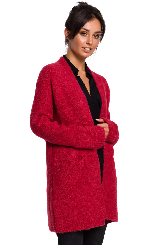 ⁨BK034 Smooth cardigan with pockets - raspberry (Colour raspberry, size L/XL)⁩ at Wasserman.eu