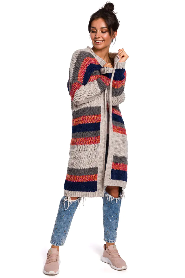 ⁨BK036 Cardigan multicolour - model 3 (Beige, size L/XL)⁩ at Wasserman.eu