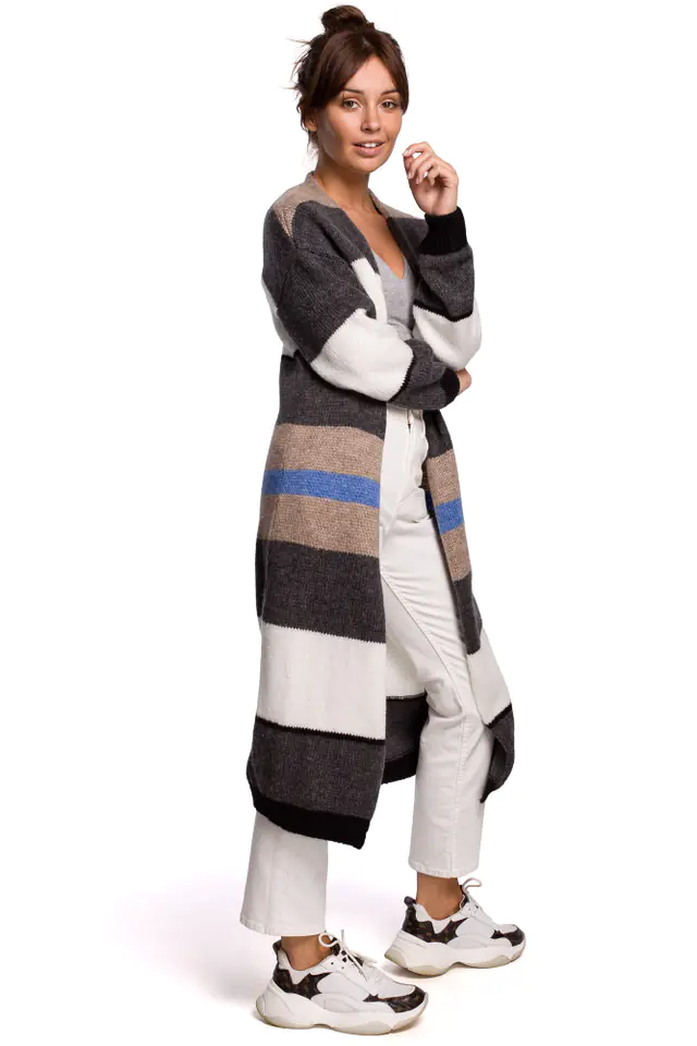 ⁨BK055 Striped cardigan - model 1 (Multicolour, size L/XL)⁩ at Wasserman.eu