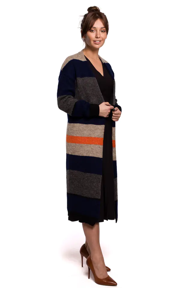 ⁨BK055 Kardigan w pasy - model 2 (kolor model2, rozmiar L/XL)⁩ w sklepie Wasserman.eu