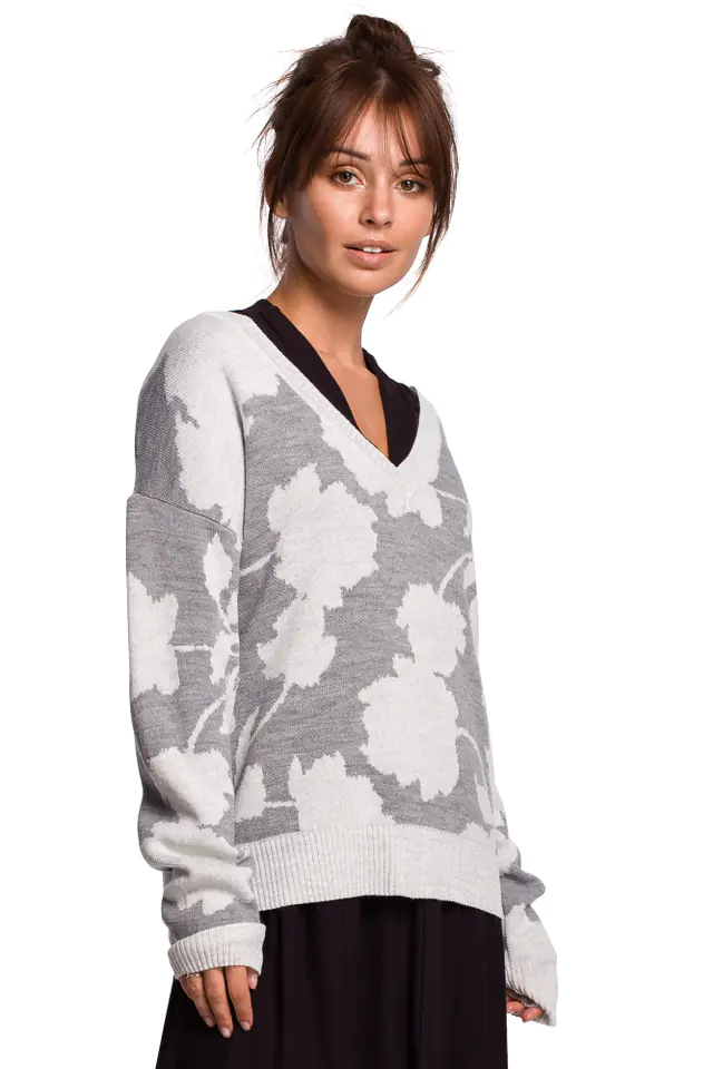 ⁨BK056 Floral sweater - model 1 (Multicolour, size L/XL)⁩ at Wasserman.eu