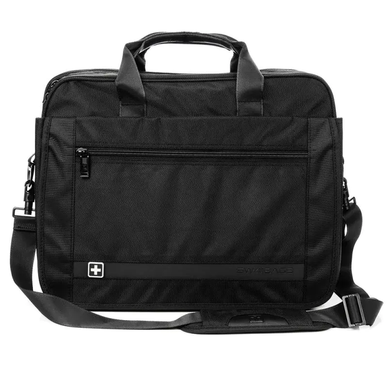 ⁨Torba na ramię na laptopa 17" SwissBags Basel 22L 76207 (kolor Czarny)⁩ w sklepie Wasserman.eu