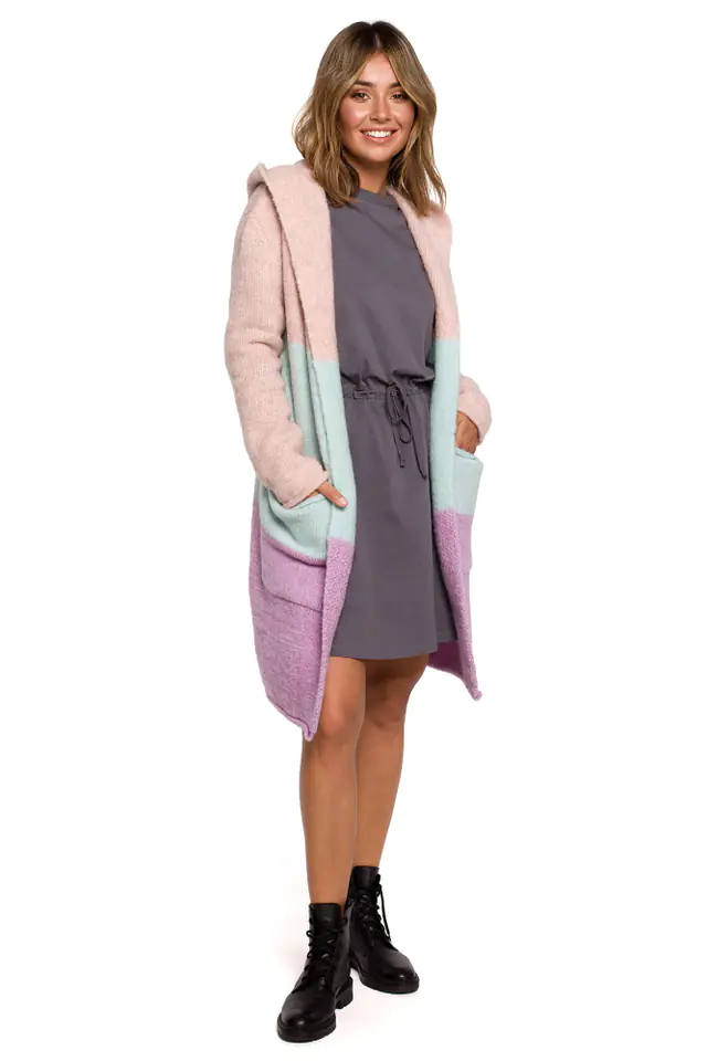 ⁨BK072 Kardigan w pasy wielokolorowe - model 1 (kolor model1, rozmiar L/XL)⁩ w sklepie Wasserman.eu