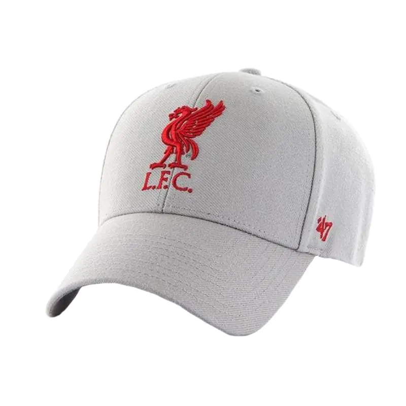 ⁨Czapka z daszkiem 47 Brand EPL FC Liverpool Cap EPL-MVP04WBV-GY (kolor Szary/Srebrny, rozmiar One size)⁩ w sklepie Wasserman.eu