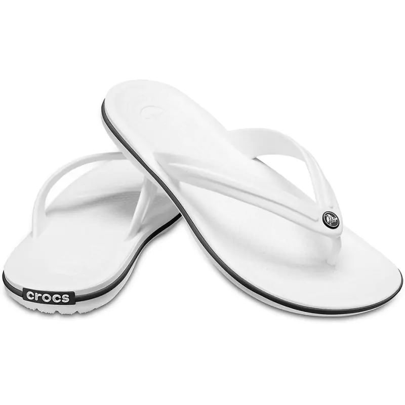 ⁨Crocs Crocband Flip Flip Flops White 11033 100 43-44⁩ at Wasserman.eu