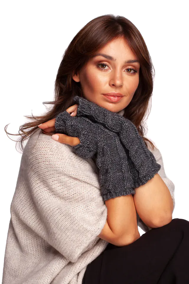 ⁨BK098 Long fingerless gloves - graphite (Graphite color, One size fits all)⁩ at Wasserman.eu