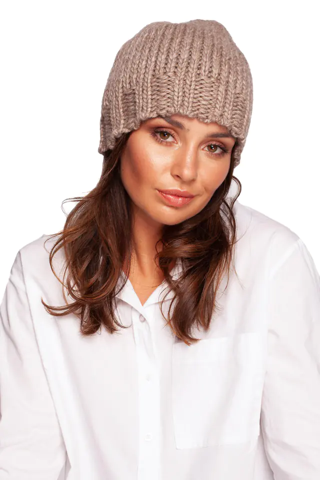 ⁨BK100 Cap with ribbed hem - beige (beige, one size one-size)⁩ at Wasserman.eu