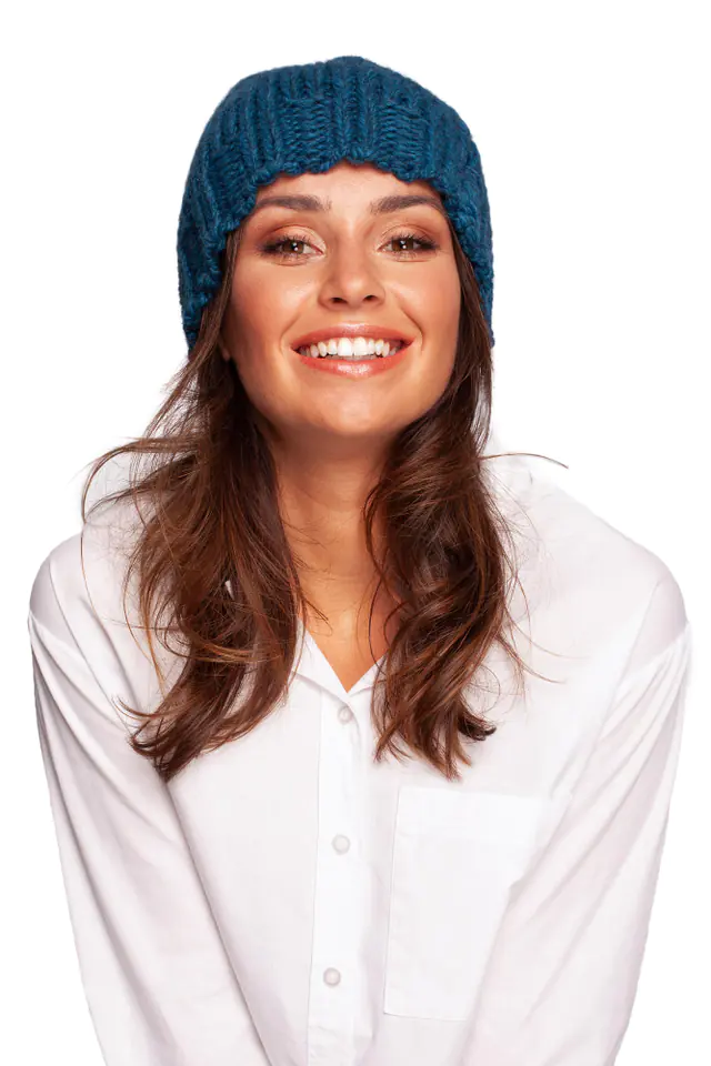 ⁨BK100 Cap with ribbed hem - teal blue (Sea color, one size one-size)⁩ at Wasserman.eu