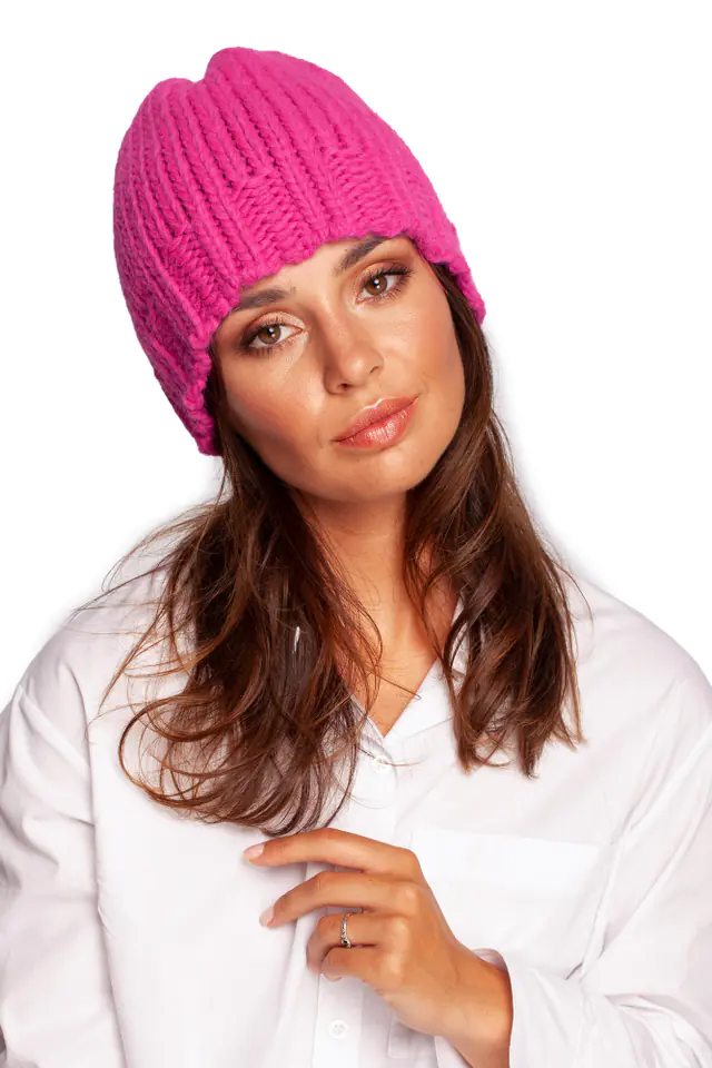 ⁨BK100 Cap with ribbed hem - pink (Color: pink, One size one-size)⁩ at Wasserman.eu